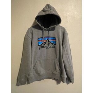 Patagonia Fitz Roy Horizon Uprisal Hoody Mens Grey Hoodie Pullover Size L